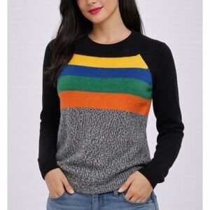 TIBI • Multicolored Striped Wool-Blend Knit Sweater, S